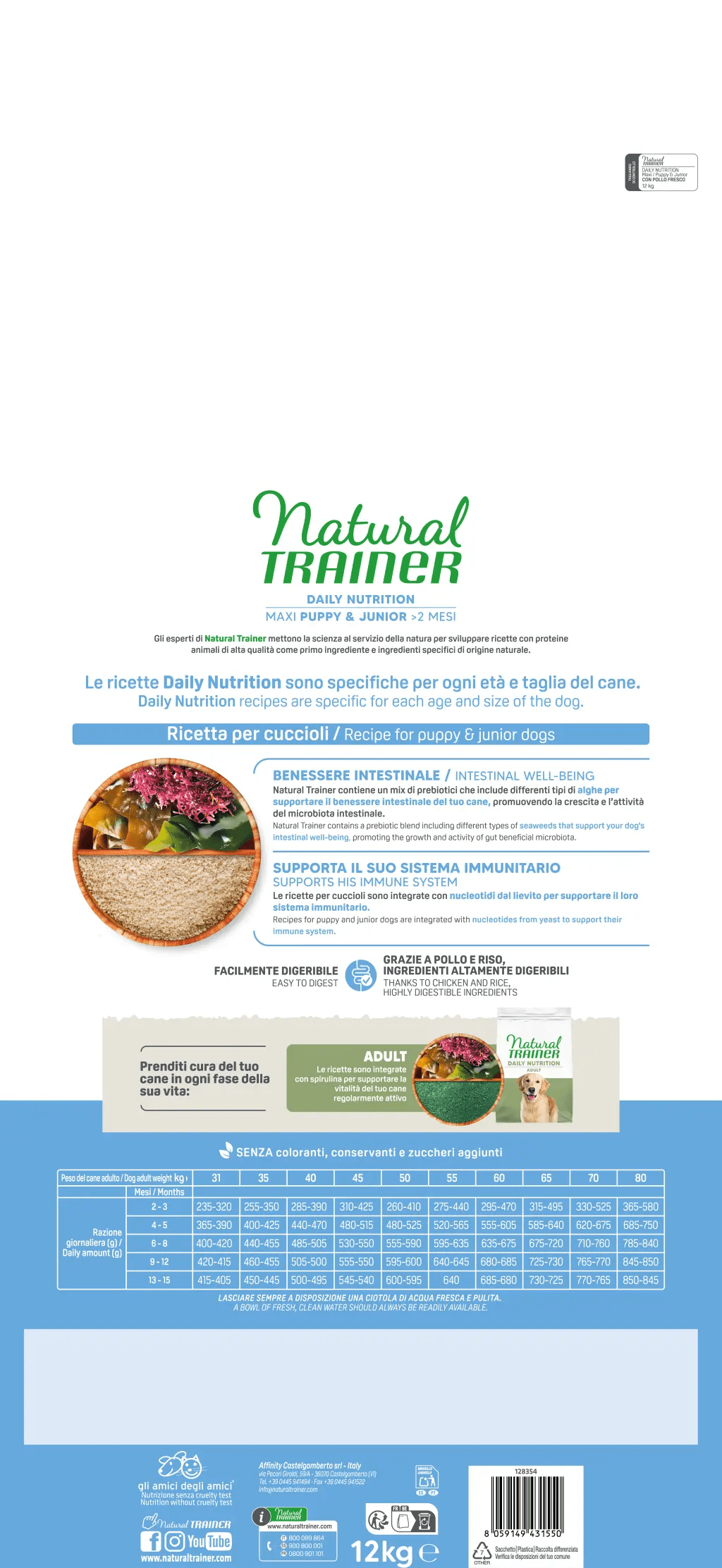Alimento secco Natural Trainer Puppy & Junior Maxi Pollo 12 kg per cuccioli di taglia grande Alimento secco Natural Trainer Puppy & Junior Maxi Pollo 12 kg per cuccioli di taglia grande